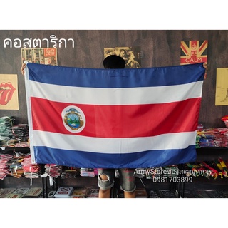 &lt;ส่งฟรี!!&gt; ธงชาติ คอสตาริกา Costa Rica Flag 4 Size พร้อมส่งร้านคนไทย