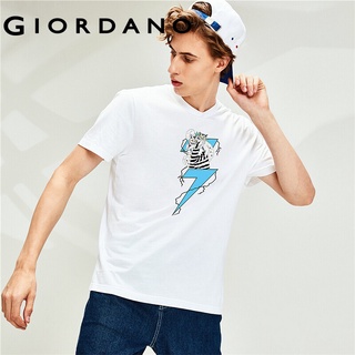 Giordano Men T-Shirts Ribbed Crewneck Casual T-Shirts Quality Printing Short Sleeves Tee JAYOTO Series