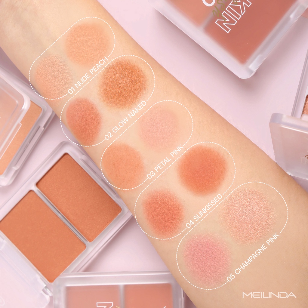 ภาพสินค้าบลัชออน meilinda skin blush duo MC5085 จากร้าน o3beuatyclub บน Shopee ภาพที่ 6