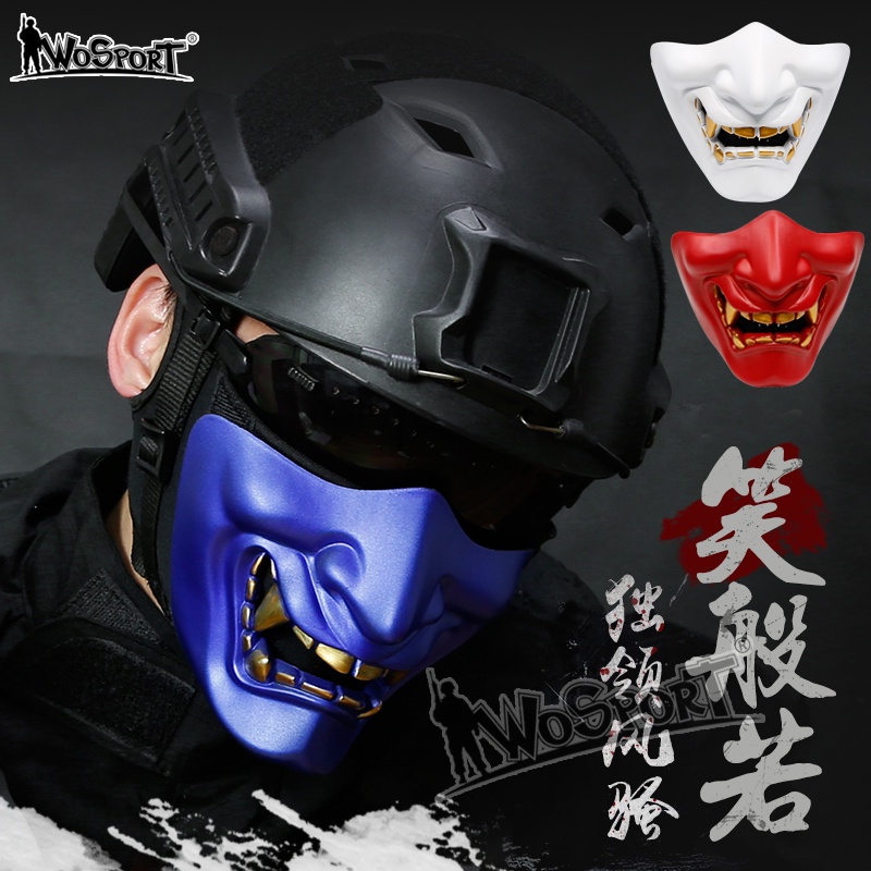 mask-หน้ากาก-oni-giant-โอนิ-ยักษ์ญี่ปุ่น-ninja-นินจา-ซามูไร-samurai-ตํานานอสูรกาย-วัสดุ-ไฟเบอร์กลาส-หมวก-marvel-dc-hat