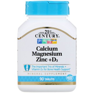 ภาพหน้าปกสินค้า(พร้อมส่ง) 21st Century Calcium Magnesium Zinc + D3 90 Tablets ที่เกี่ยวข้อง