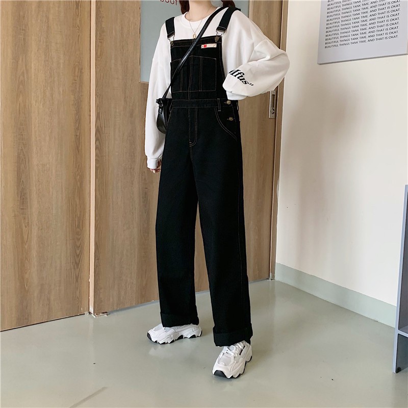 ภาพสินค้าMany Jeans Overalls เอี๊ยมกางเกงยีนส์ขายาวสีดำ สายเอี๊ยมเก๋มากสไตล์เกาหลีพร้อมส่งs m l จากร้าน bua_phapa บน Shopee ภาพที่ 2