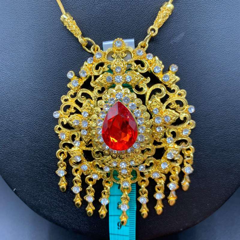vintage-jewelry-สร้อยคอโบราณ-เครื่องประดับเจ้าสาว-ชุดสร้อยคอทองคำและต่างหูหนีบเพชร