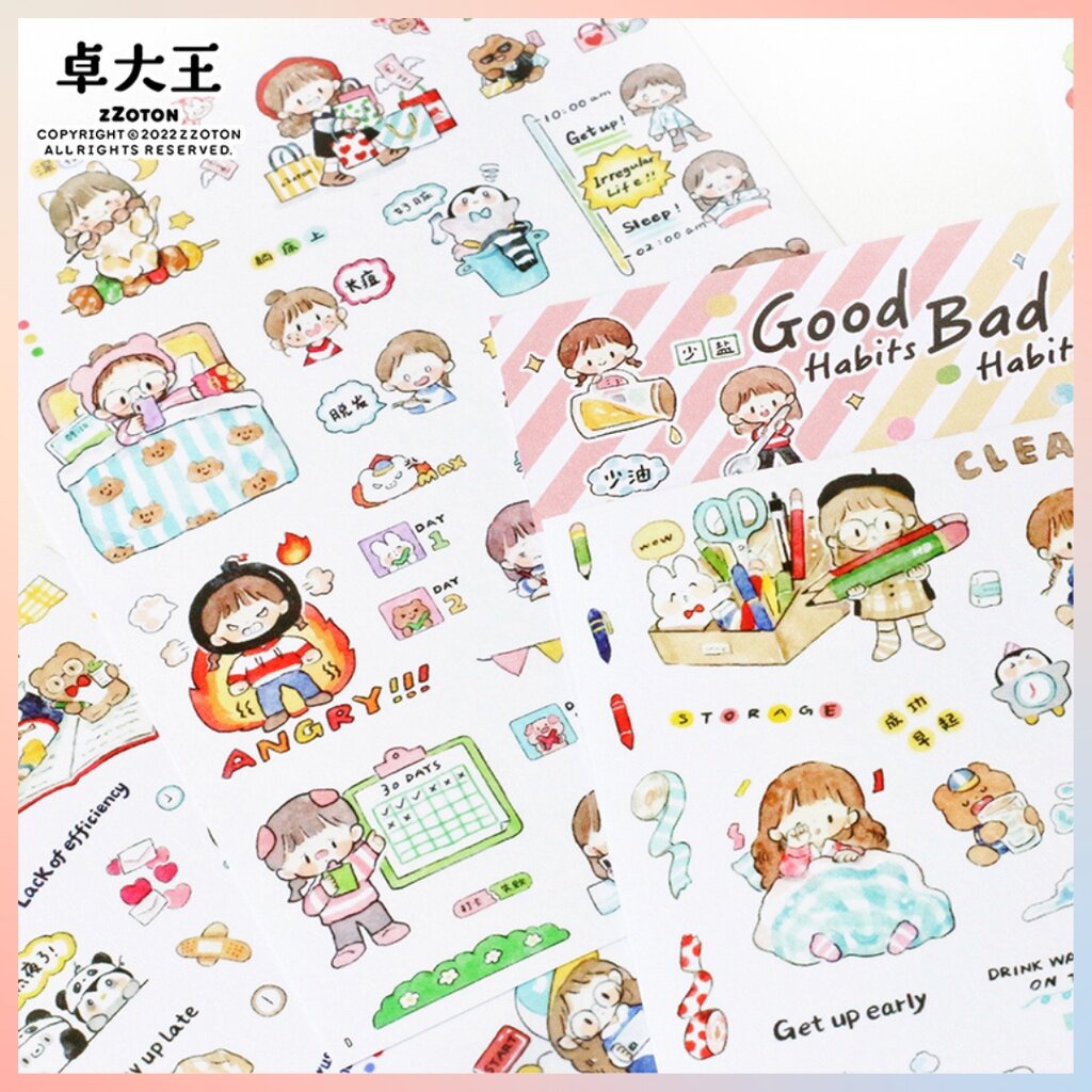 Molinta (Mar) Tape & Sticker good&bad Habbit ลายในชีวิตประจำวัน ...