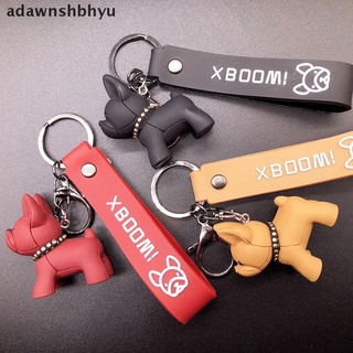 [adawnshbhyu] พวงกุญแจหนัง รูปสุนัขบูลด็อก สไตล์พังก์ ฝรั่งเศส แฟชั่นสําหรับผู้หญิง และผู้ชาย