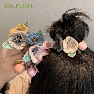 Back2life ยางรัดผม แบบยืดหยุ่น ลายดอกไม้น่ารัก หลากสี เครื่องประดับ สําหรับผู้หญิง