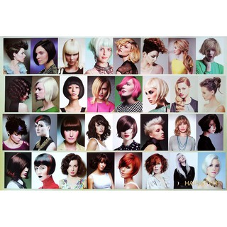โปสเตอร์ ทรงผมผู้หญิง Womens Hairstyles Poster 24”x35” Inch Fashion Barber Beauty Salon Hairdresser v2