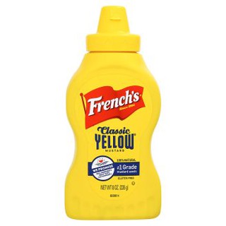 คลาสสิค เยลโล่ มัสตาร์ด ตรา เฟร้นช์ (Frenchs Classic yellow Mustard ) ขนาด 226 g ชนิดขวดบีบ กลูเตนฟรี จากสหรัฐอเมริกา