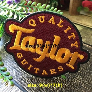 โลโก้ Gibson Taylor กีตาร์ ตัวรีดติดเสื้อ Hipster Embroidered Iron on Patch Taylor1
