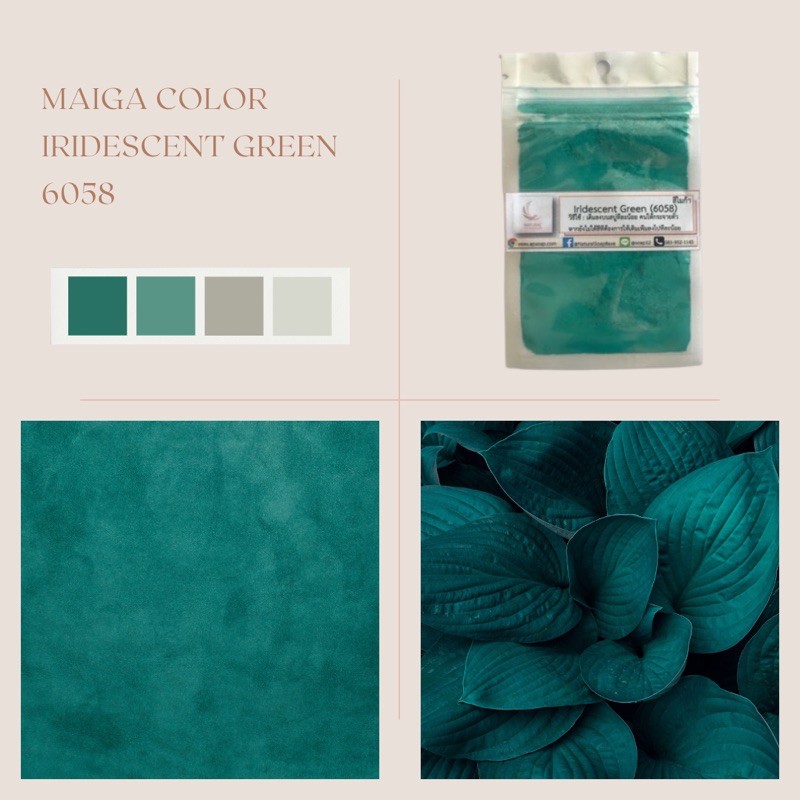 ภาพหน้าปกสินค้าสีไมก้า สี lridesent Green ( 6058 ) บรรจุ 4 กรัม บรรจุถุงซิปใช้งานง่าย