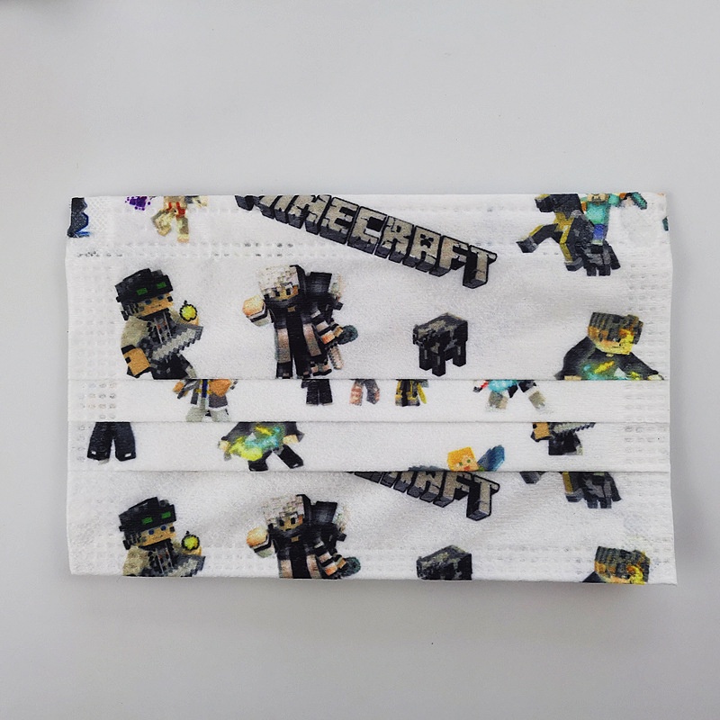ใหม่-หน้ากากคอสเพลย์-รูปการ์ตูน-minecraft-กันฝุ่น-ล้างทําความสะอาดได้-สําหรับเด็กผู้ชาย-และผู้หญิง-2-14-ปี-10-20-ชิ้น