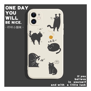 เคสโทรศัพท์มือถือ ซิลิโคน กันกระแทก ลายการ์ตูนแมวกลัว เรียบง่าย สําหรับ 13 pro max 7plus se2020 12 11promax Xsmax