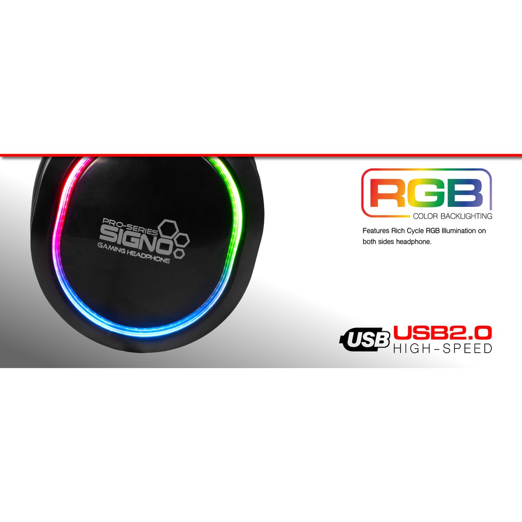 ภาพสินค้าหูฟังเกมมิ่ง RGB 7.1 Signo HP-829 Mixxer หูฟังคอม Gaming Headphone ประกันศูนย์ 1 ปี จากร้าน huskshop บน Shopee ภาพที่ 2