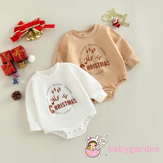 Babygarden-คริสต์มาส 0-12 เดือน เด็กทารก รอมเปอร์ พิมพ์ลายตัวอักษร หลวม แขนยาว เสื้อกันหนาว จั๊มสูท สําหรับทารกแรกเกิด เด็กผู้หญิง เด็กผู้ชาย