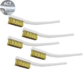 Brass Wire Brush 17.5*1.2*2cm Accessories White Tool Parts Professional Home 5PCS Plastic Handle Cleaning Useful