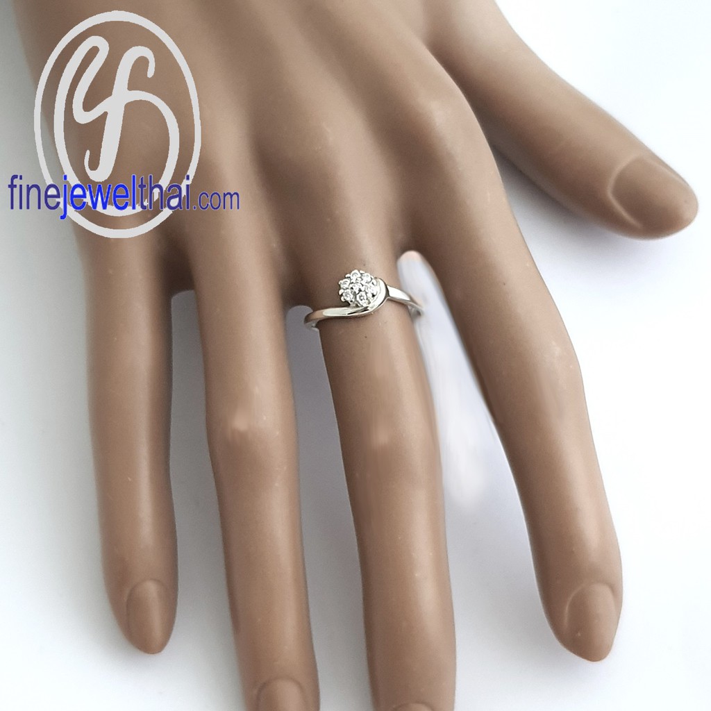 finejewelthai-แหวนเพชร-แหวนเงินแท้-เพชรสังเคราะห์-แหวนหมั้น-แหวนแต่งงาน-diamond-cz-silver-wedding-ring-r1405cz
