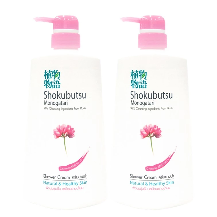 SHOKUBUTSU MONOGATARI ครีมอาบน้ำ โชกุบุสซึ Chinese Milk Vetch (สีชมพู) https://wayoza.com