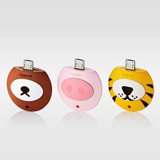 USB โมบาย แฟลชไดร์ฟ 16Gเสียบต่อได้ทั้งโทรสับและคอมได้โดยตรง Apacer AH171 16G - TIGER / PIG / BEAR