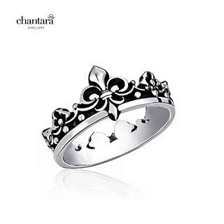 แหวนคู่ แหวนแฟชั่น แหวนรมดำ แหวนชาย แหวนหญิง แหวนมงกุฎ "Crown Ring" แหวนhandmade แหวนมงคลนำโชค แถมฟรี ผ้าเช็ดแหวน