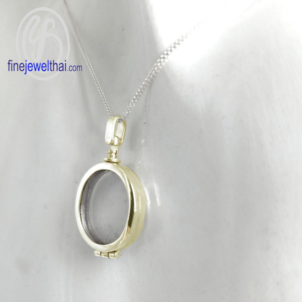 finejewelthai-ล็อกเก็ตทรงรี-ล็อกเก็ตเงินแท้-ล็อกเก็ตใส่ของ-locket-silver-pendant-p118100g-pg