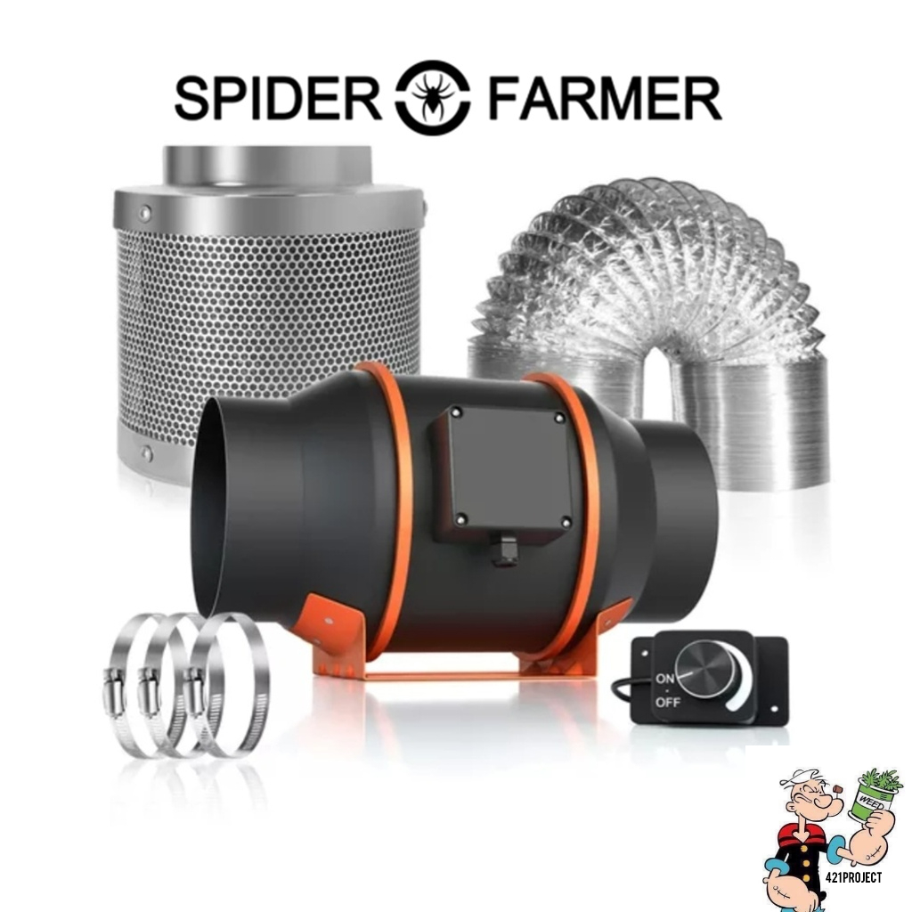 Spider Famer พัดลมระบายดูดอากาศ 6นิ้ว+ตัวกรองคาร์บอน Ventilation Kit ...