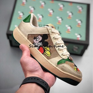 Gucci 2020 ใหม่ มิกกี้ มิกกี้เม้าส์ รองเท้าผ้าใบลำลอง รองเท้าคู่รัก