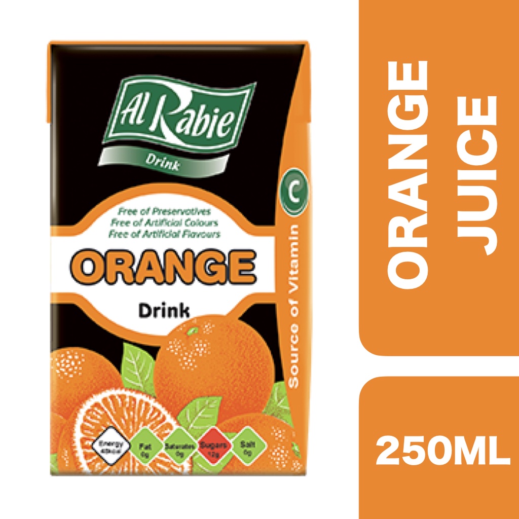 Al Rabie Orange Drink Juice 250ml ++ อัลราบี้ น้ำส้ม 250มล | Shopee ...