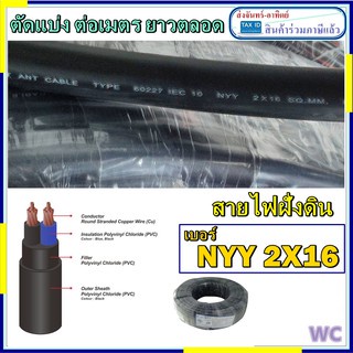 1เมตร-สาย-nyy-สายไฟฝั่งดิน-หุ้มฉนวน-2แกน-2x16-sqmm-เบอร์16-ตัดเป็นเมตร