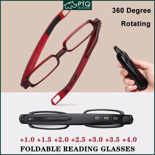 สินค้า แว่นตาอ่านหนังสือ ป้องกันแสงสีฟ้า หมุนได้ 360 องศา พับได้ น้ําหนักเบา TR90 สําหรับผู้สูงอายุ และผู้สูงอายุ
