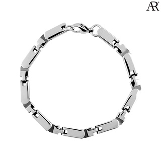 ANGELINO RUFOLO Bracelet ดีไซน์ Edge Chain สร้อยข้อมือผู้ชาย Stainless Steel 316L(สแตนเลสสตีล)คุณภาพเยี่ยม สีเงิน