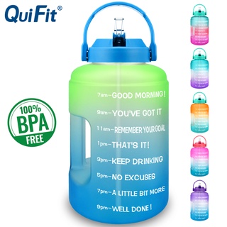 สินค้า Quifit ขวดน้ํา 3.78 ลิตร 128 ออนซ์ พร้อมหลอดดูด ไร้ BPA ใช้ซ้ําได้ กันรั่วซึม ขนาดใหญ่ สําหรับฟิตเนส ยิม กีฬากลางแจ้ง