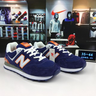 NB New Balance Dark Blue Orange Classic Casual Shoes Couple Sneakers