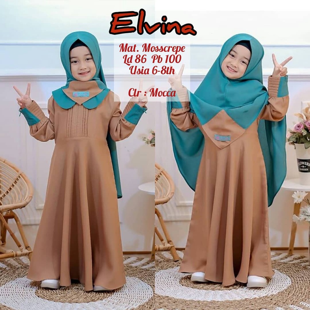 elvina-kids-shari-mosscrape-วัสดุ-get-gamis-and-hijab-khimar-เสื้อผ้าเด็ก-สําหรับเด็กอายุ-6-8-ปี-แขวนสูง