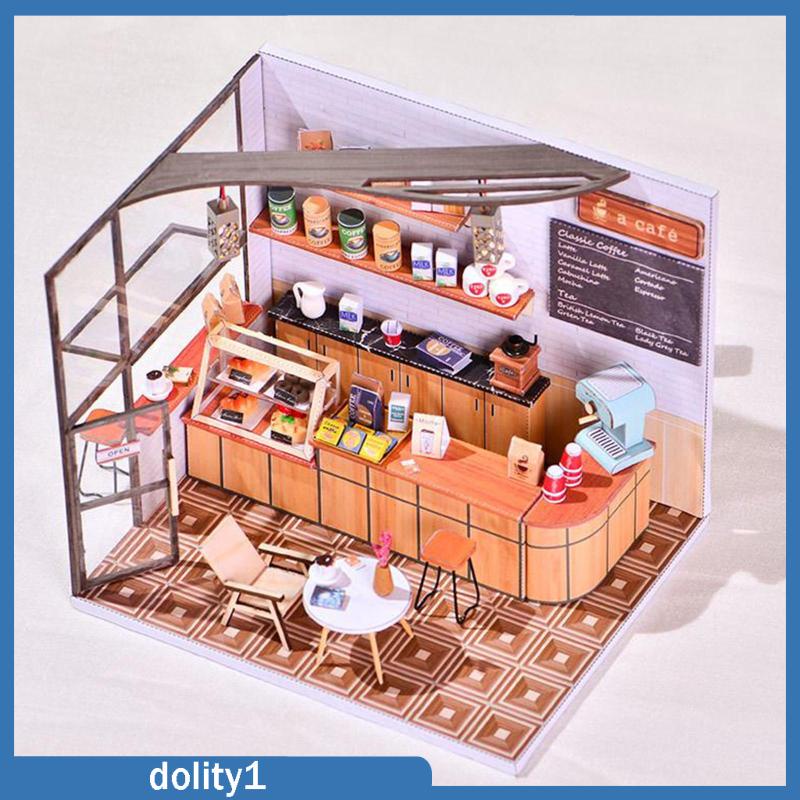 dolity1-ชุดโมเดลบ้านตุ๊กตา-บ้านจิ๋วdiy-ประกอบเอง-สําหรับร้านกาแฟ