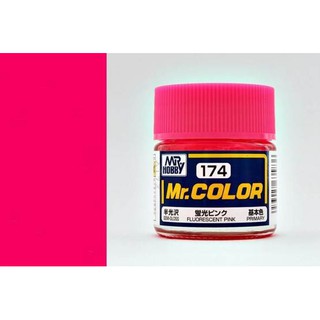 สีสูตรทินเนอร์ Mr.Hobby สีกันเซ่ C174 Fluorescent Pink Semi Gloss 10ml