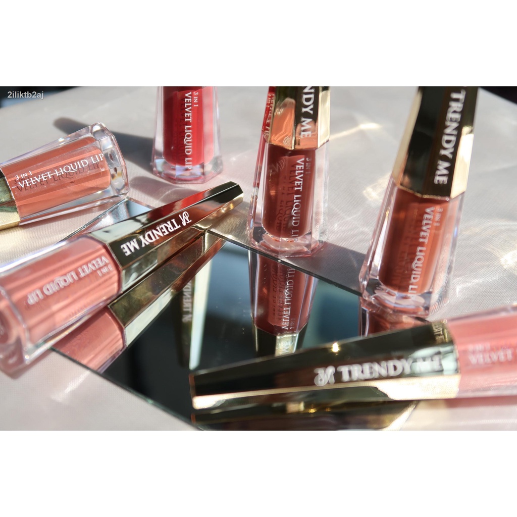 trendy-me-3in1-velvet-liquid-lip-เทร็นดี้-มี-ทรีอินวันเวลเวท-แมท-ลิปสติก-เครื่องสำอาง-ลิปสติก-ลิป-ลิปแมท-cosmetic