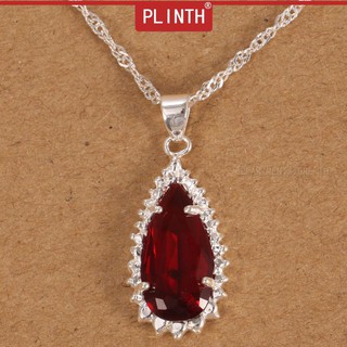 PLINTH จี้เงินแท้ 925 จี้ทับทิมหยดน้ำหยดน้ำหยดน้ำทรงหยดน้ำ1373