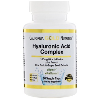 💥New 🇺🇸California Gold Nutrition Hyaluronic Acid Complex, 60 Veggie Capsules
