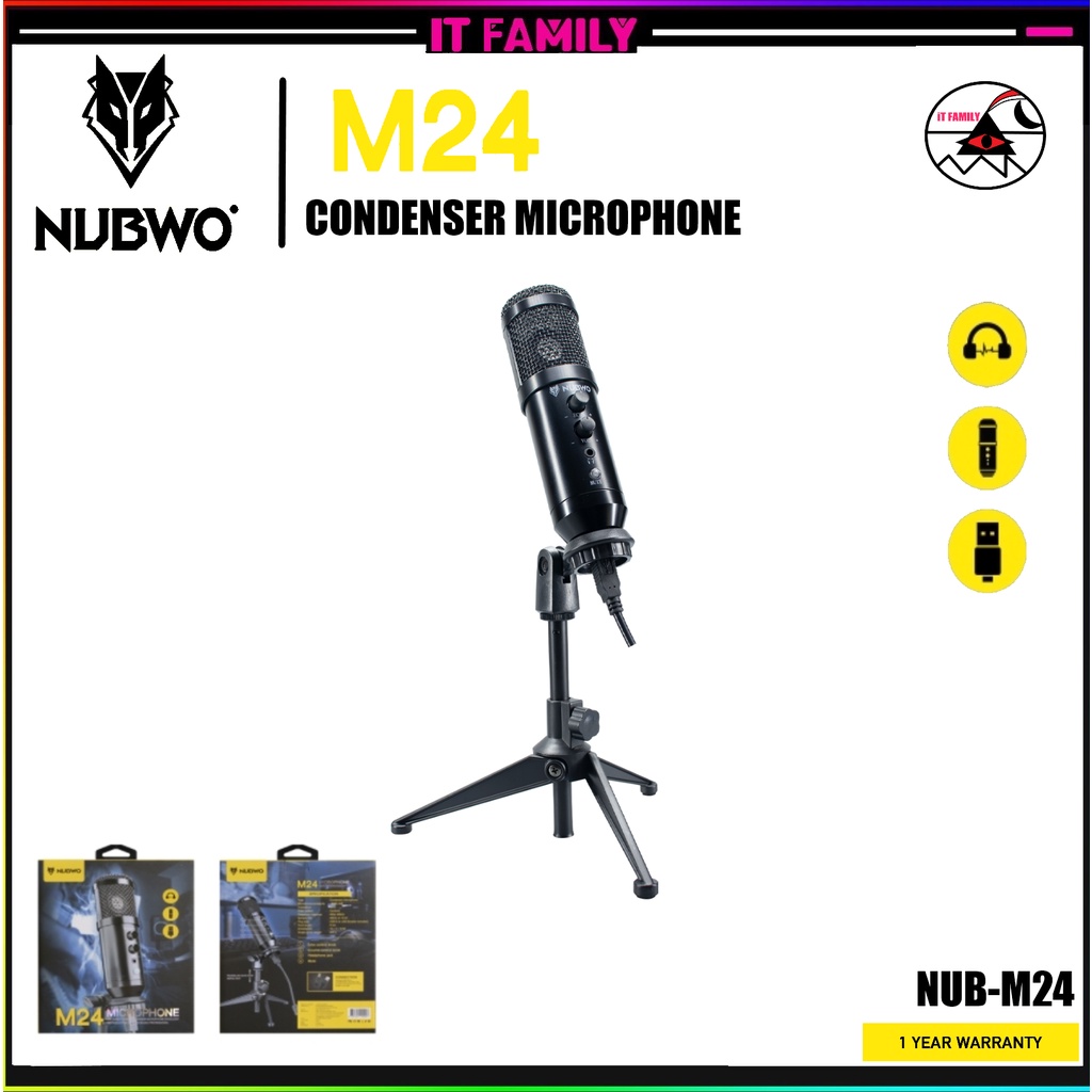 NUBWO M24 ไมโครโฟนอัดเสียง คอนเดนเซอร์ Microphone Condenser USB
