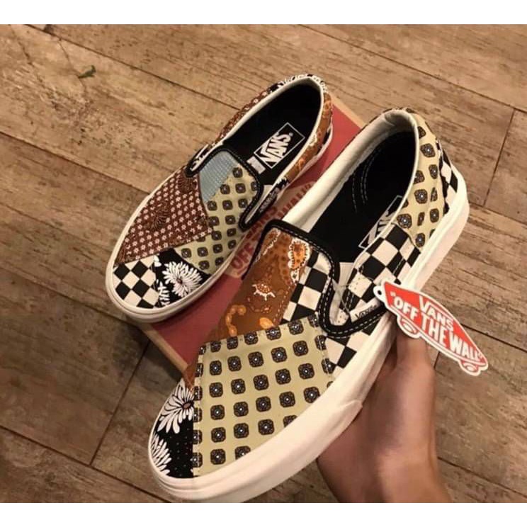 รองเท้าผ้าใบสลิปออน-vans-slip-on-tiger-patchwork-รุ่นใหม่-พร้อมกล่อง-มีประกันสินค้า