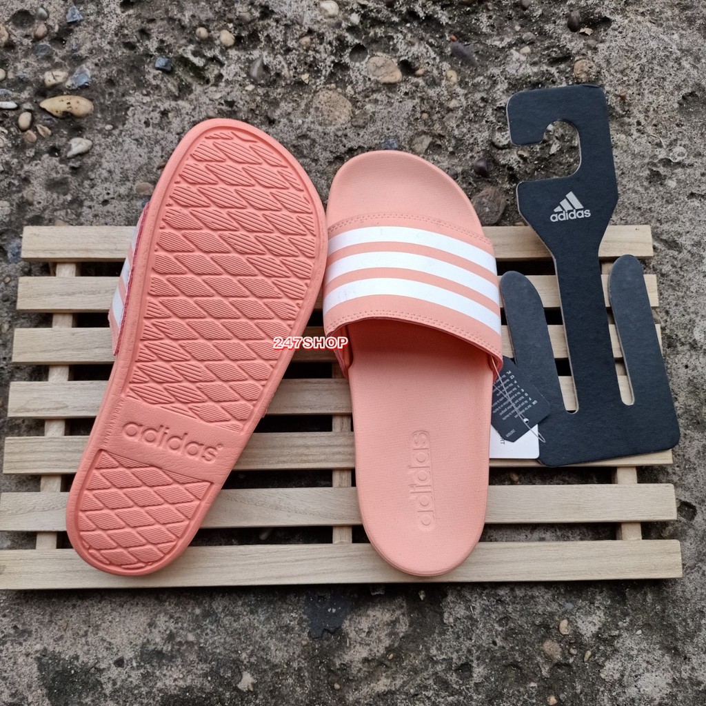 รองเท้าแตะผู้หญิงพื้นนิ่ม-adidas-adilette-cloudfoam-plus-stripes-slides-orange-b43528-อดิดาส-อาดิดาส-สีส้มอ่อน