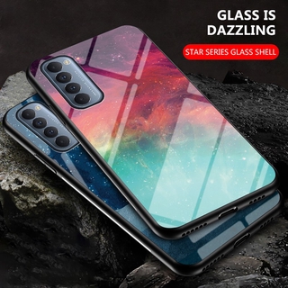 กรณี Oppo Reno4 Pro 5G ฝาครอบกรณี Gradient Starry Glass Casing เคสโทรศัพท์ Oppo Reno4 Reno 4 Pro Back Cover