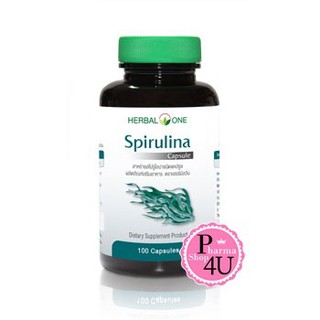 ภาพขนาดย่อของภาพหน้าปกสินค้าHerbal One Spirulina เฮอร์บัล วัน สาหร่ายสไปรูไลน่าชนิดแคปซูล (อ้วยอันโอสถ) จากร้าน p4ushop บน Shopee ภาพที่ 1