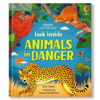 DKTODAY หนังสือ USBORNE LOOK INSIDE ANIMALS IN DANGER (AGE 5+)