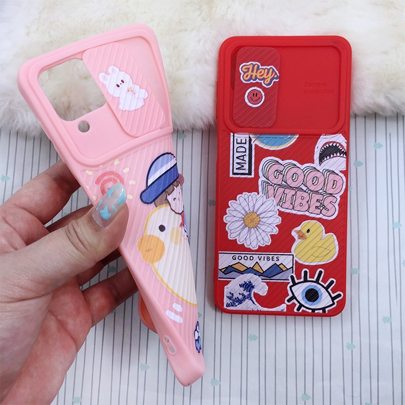 samsung-เคสซัมซุง-เคสโทรศัพท์ฝาปิดเลนส์กล้องฝาสไลด์-เคสกันเลนส์กล้อง-เคสสีพาสเทล-พิมพ์ลายการ์ตูน-เคสแฟชั่น-เคสการ์ตูน