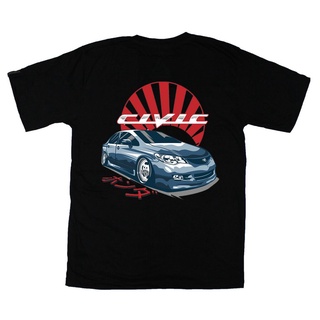 เสื้อยืดแขนสั้นลําลอง พิมพ์ลายรถยนต์ JDM Civic สไตล์ฮิปสเตอร์ แฟชั่นฤดูร้อน สําหรับผู้ชาย