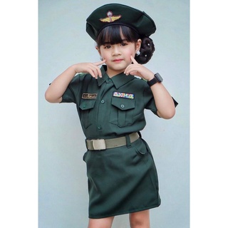 (pp)ชุดกองทัพบกหญิง ชุดทหาร ชุดอาชีพเด็ก
