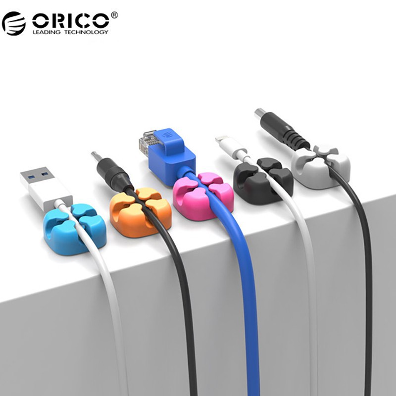 orico-cbsx-5-silicone-cable-clip-ตัวหนีบสายไฟ-จัดระเบียบสายไฟ-1-set-มี-5-ชิ้น