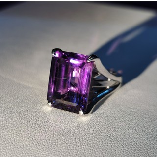 แหวน พลอยแท้ อเมทิส Amethyst ตัวเรือนเงิน 92.5