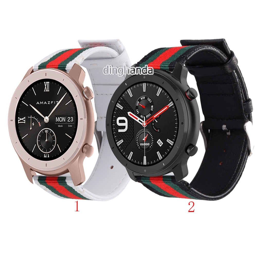 ไนลอนพร้อมสายหนังแท้สำหรับ-huami-amazfit-gtr-42mm-47mm-gtr2-gtr-2e-gtr-3-pro